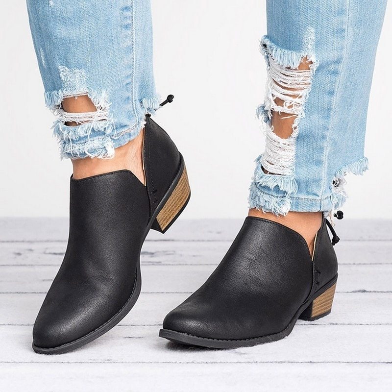 Donna – Retro Damenstiefeletten mit Hohem Absatz