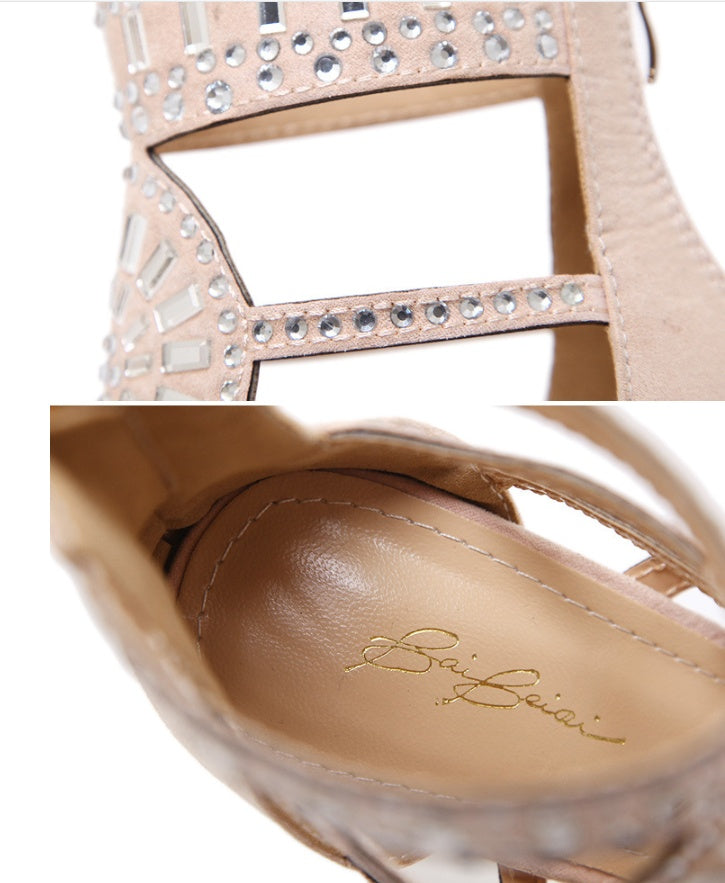 Ann – Sandaletten mit Strass und hohem Absatz