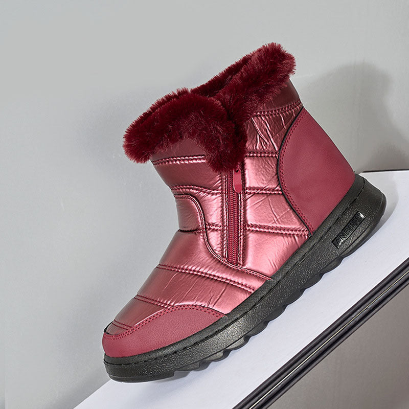 Anna – Damen Winterstiefel mit Reißverschluss und Plüschfutter