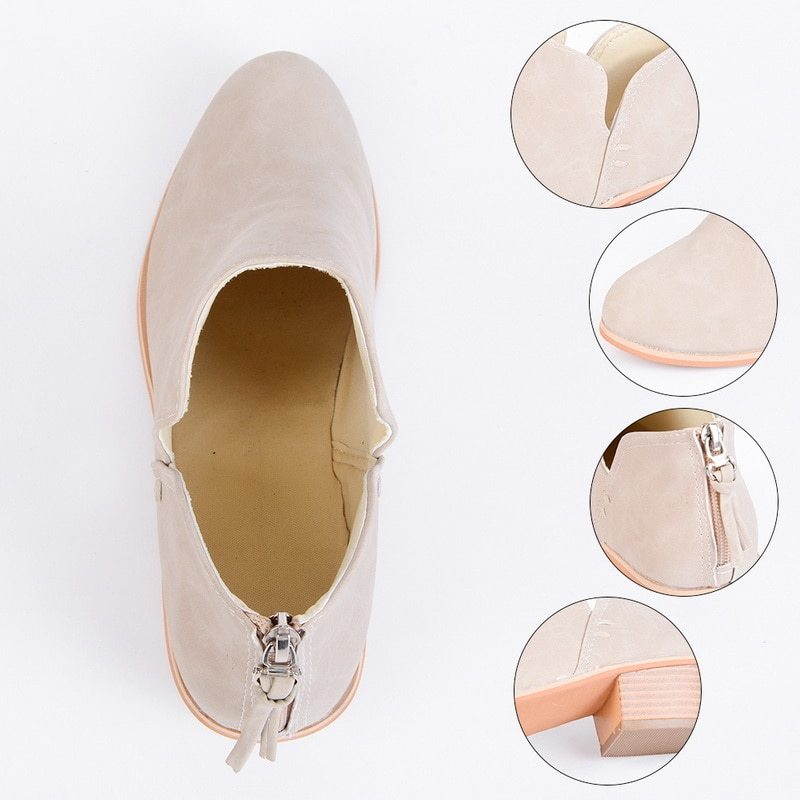 Donna – Retro Damenstiefeletten mit Hohem Absatz