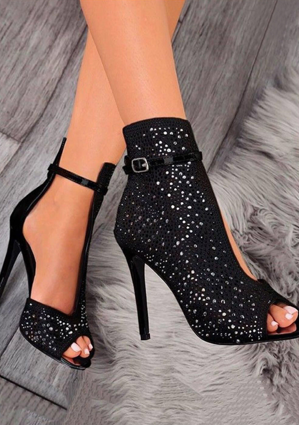 Jennifer – Damen-Rhinestone-Absatzschuhe