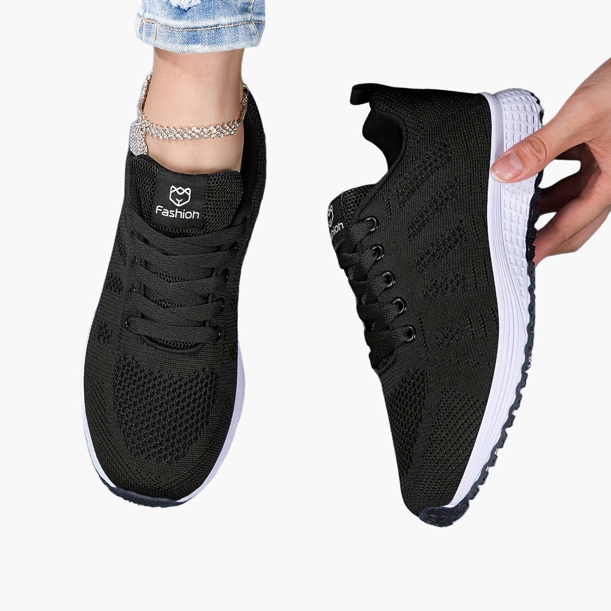 Damen Sportschuhe für Fitness und Alltag – Bequeme Sneaker mit atmungsaktivem Mesh und sportlichem Look