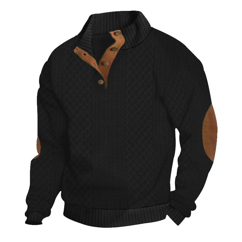 Wayne – Jacquard-Strickpullover mit Stehkragen