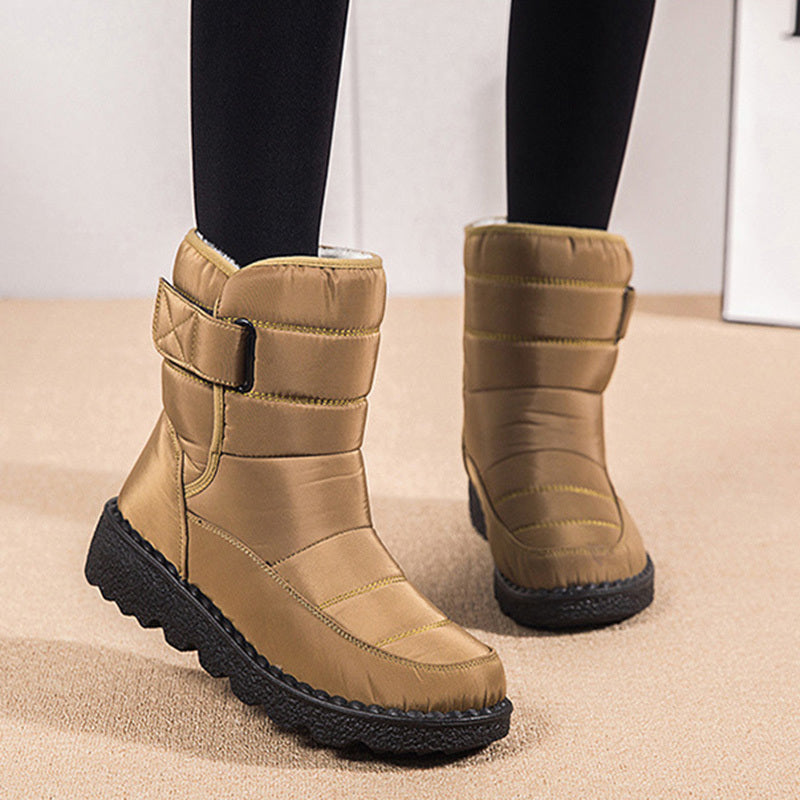 Donna – Wasserfeste Damenplattform-Winterstiefel mit Warmem Plüsch