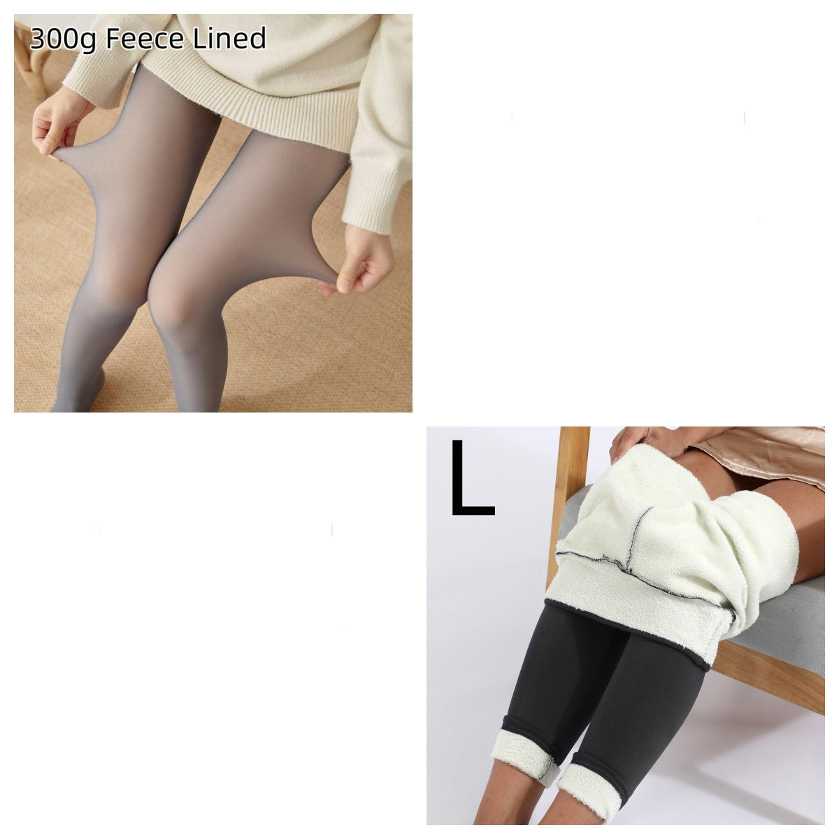Natalie – Transparent Strumpfhose mit Fleece-Futter