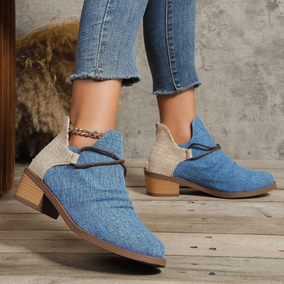 Susan – Retro Damenstiefeletten mit Leopardenmuster