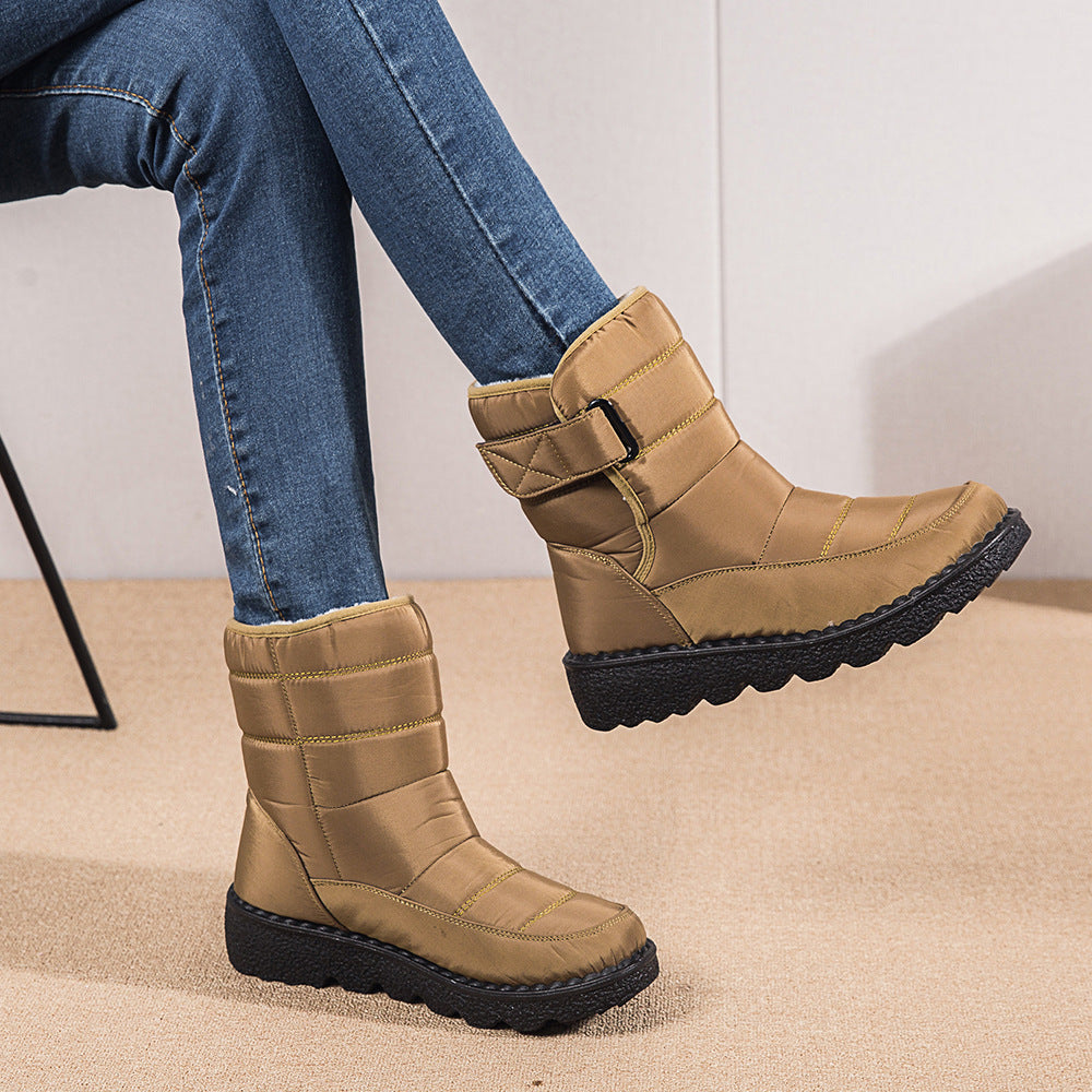 Donna – Wasserfeste Damenplattform-Winterstiefel mit Warmem Plüsch