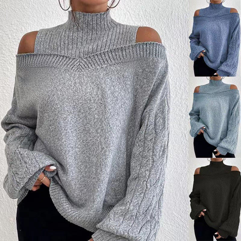 Natasha – Off-Shoulder Pullover mit Laternenärmel