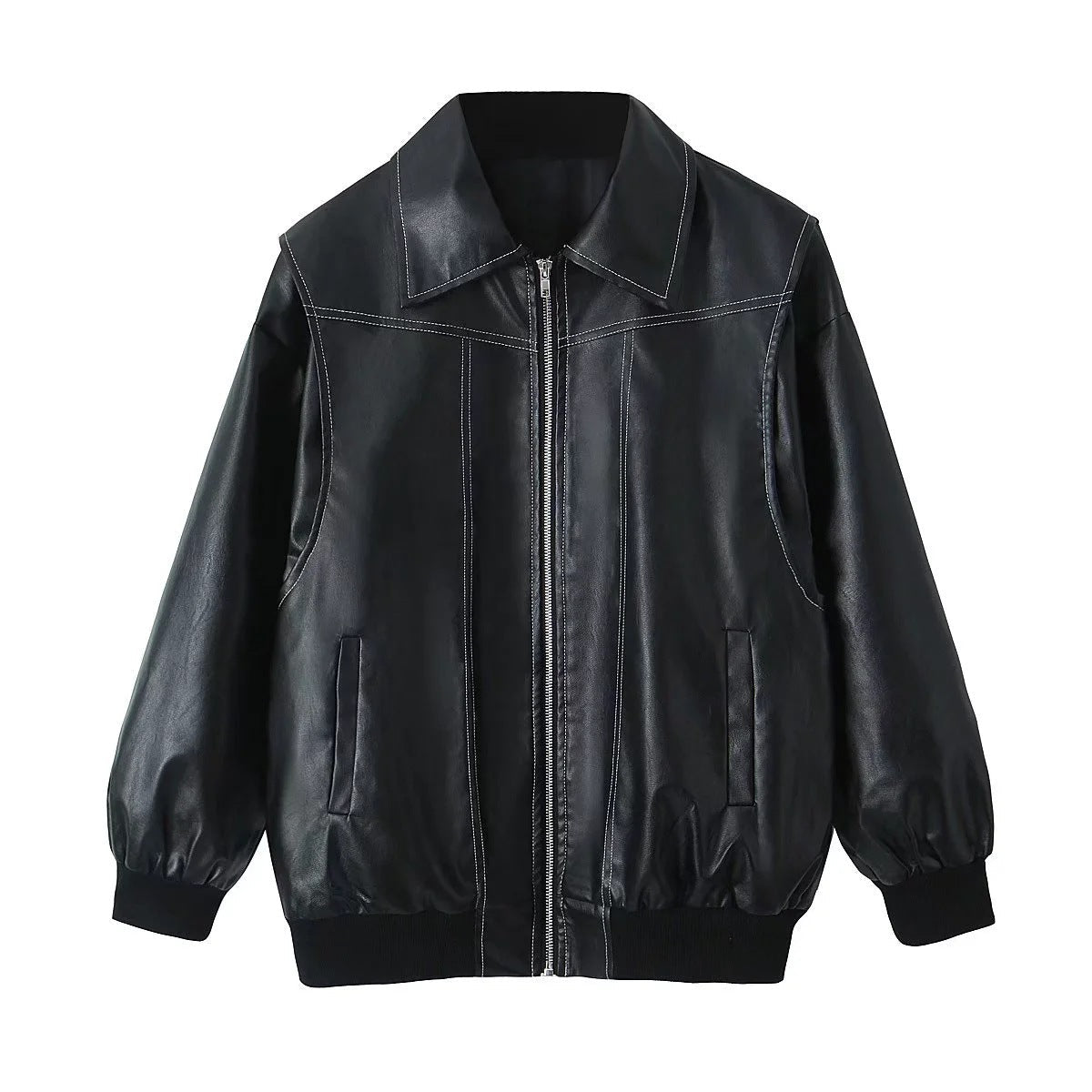 Nicola – Coole Damen-Lederjacke mit Reißverschluss
