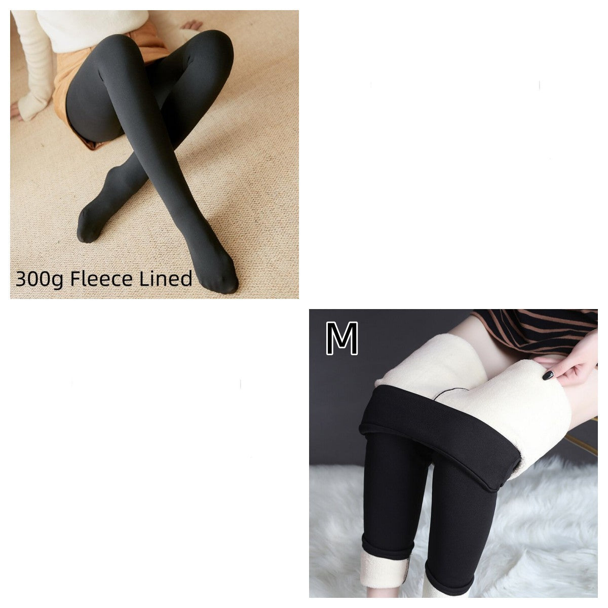 Natalie – Transparent Strumpfhose mit Fleece-Futter