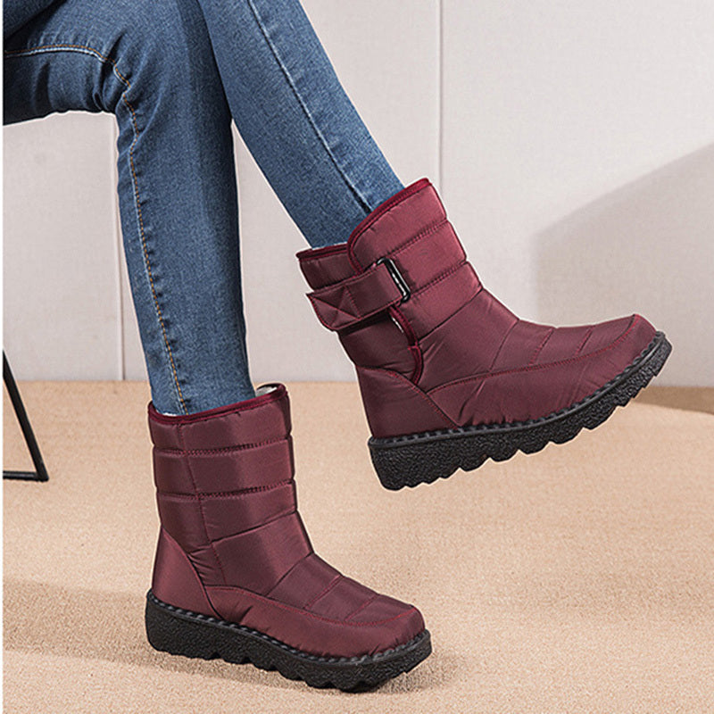 Donna – Wasserfeste Damenplattform-Winterstiefel mit Warmem Plüsch