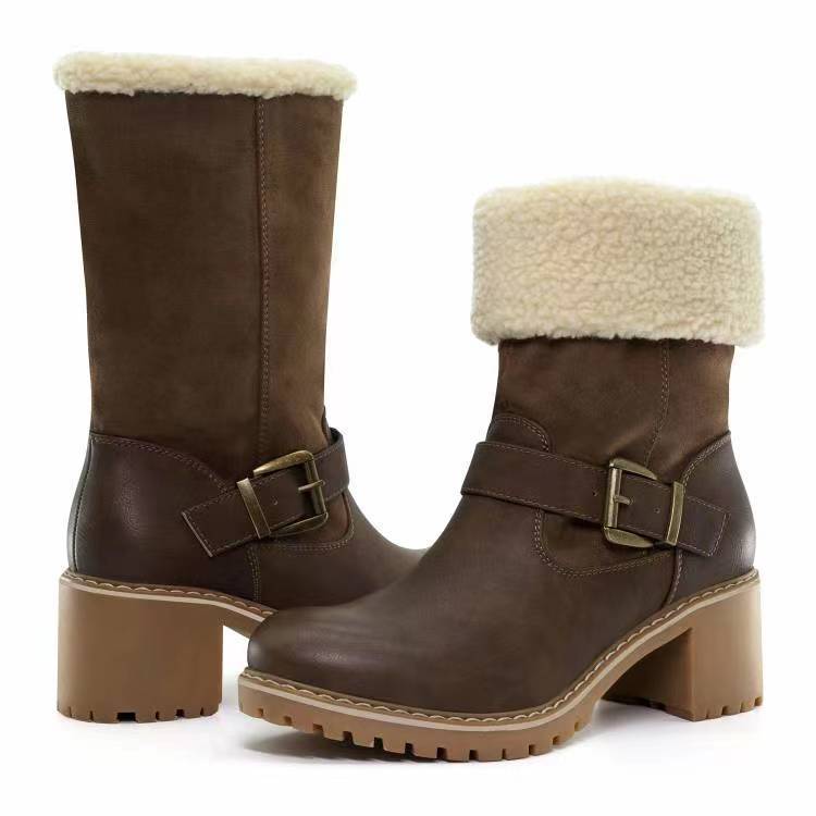 Joy – Damenstiefel mit Schnalle und Chunky-Absatz