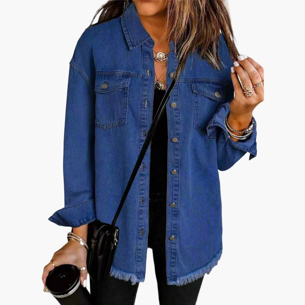 Damen Jeansjacke im lässigen Oversize-Stil – Vielseitige Übergangsjacke für Alltag und Freizeit