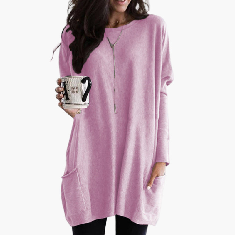 Damen Langarm Oversize Pullover – Bequemer Lässiger Stil für Alltag und Freizeit