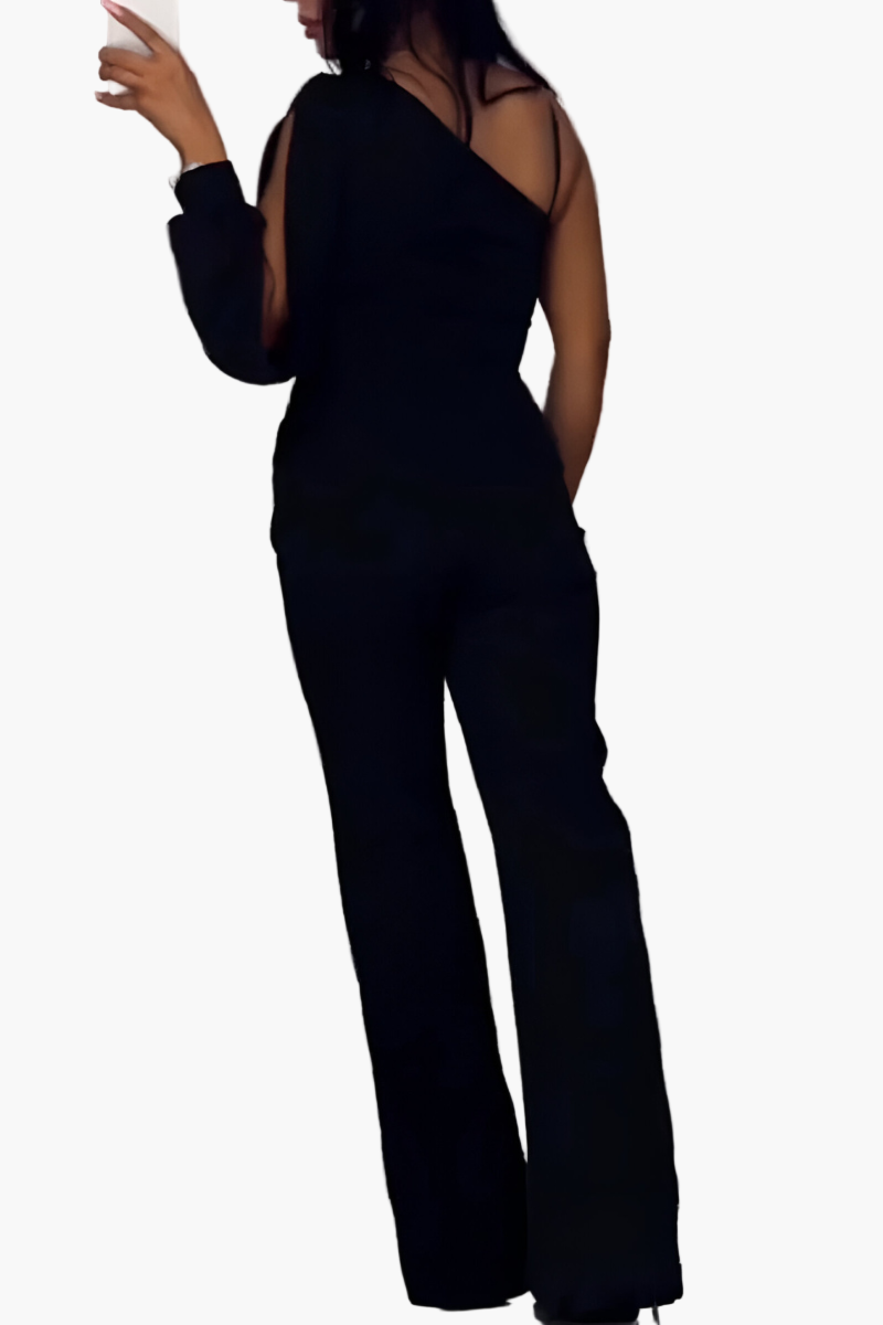 Damen Jumpsuit Elegant mit weitem Bein und asymmetrischem Schnitt – Perfekt für festliche Anlässe