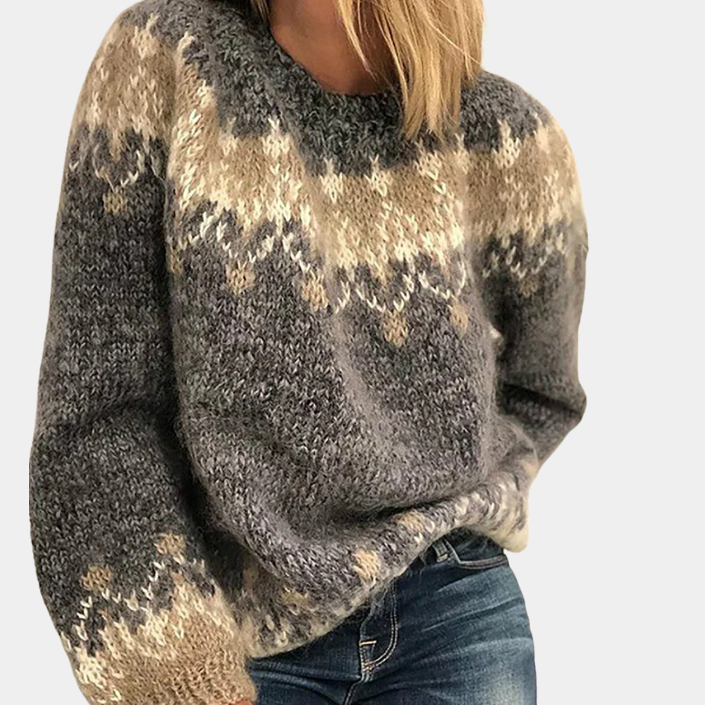 Damen Strickpullover im Norweger-Stil – Gemütlicher Winterpullover für Freizeit und Alltag