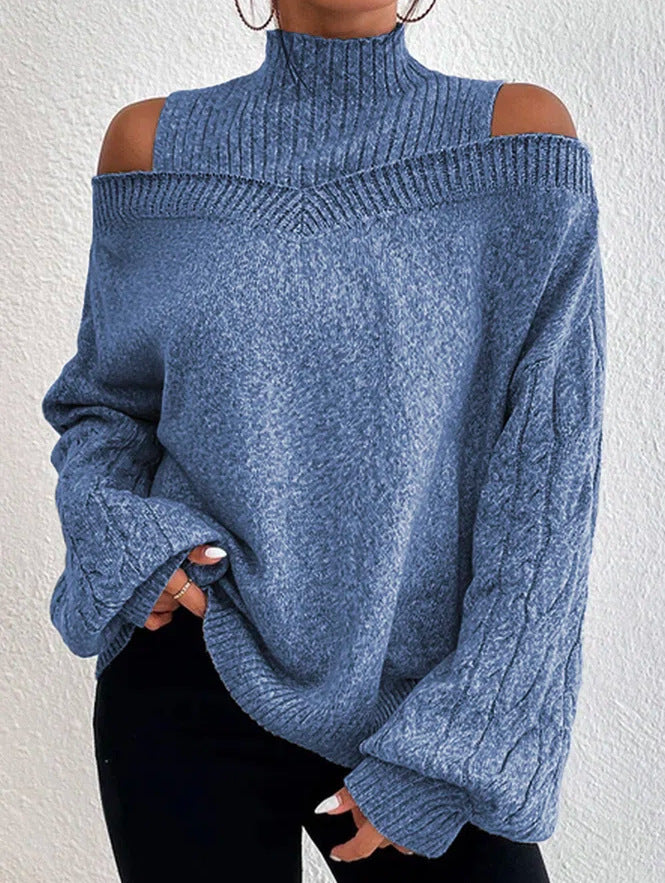 Natasha – Off-Shoulder Pullover mit Laternenärmel