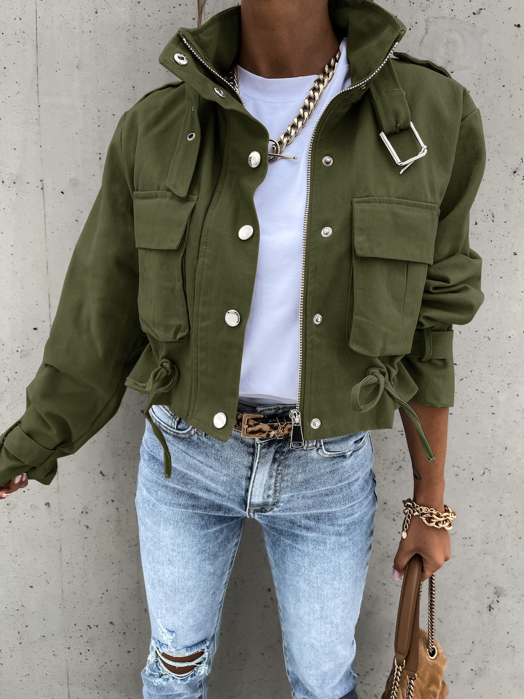 Samuel – Kurze Motorradjacke aus Polyesterfaser