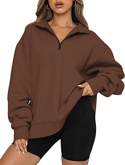 Margaret – Damen-Pullover mit Reißverschluss und Umschlagkragen