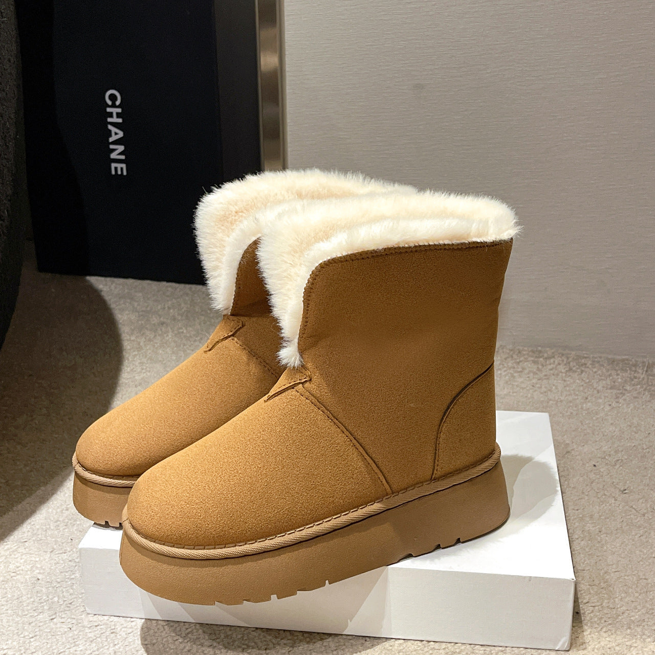 Janet – Faltbare Damenstiefel mit Fleece und Plüschfutter