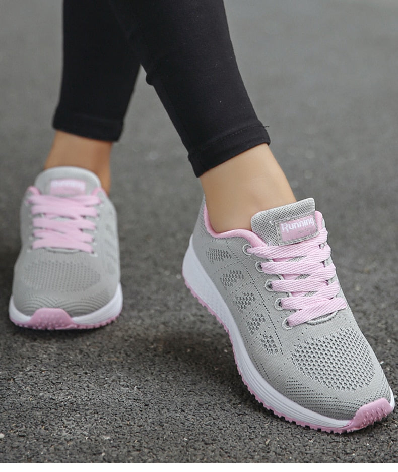 Damen Sneaker Leicht Atmungsaktiv Bequeme Laufschuhe für Alltag und Sport