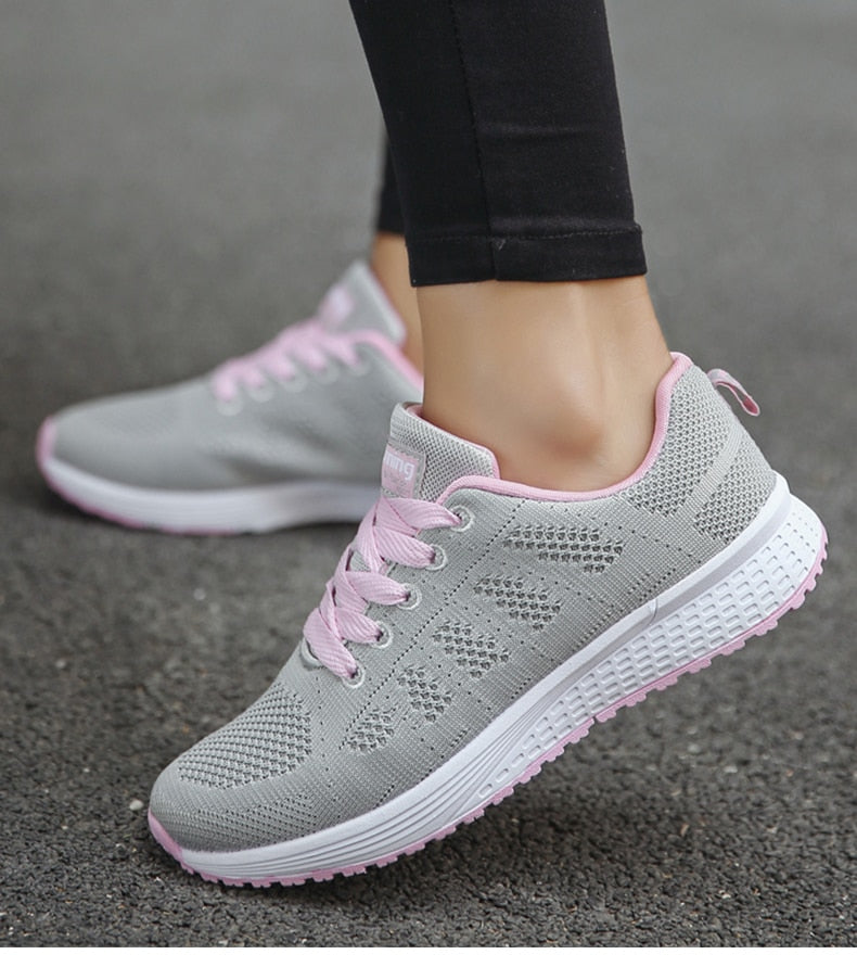 Damen Sneaker Leicht Atmungsaktiv Bequeme Laufschuhe für Alltag und Sport
