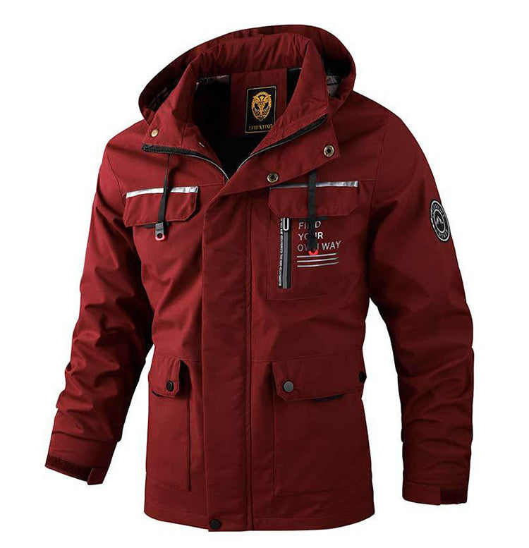 Alan – Winddichte Herrenjacke mit Kapuze und Taschen