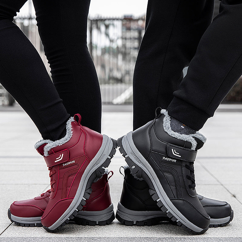 Helen – Warme Damenstiefel mit Plüsch und Klettverschluss