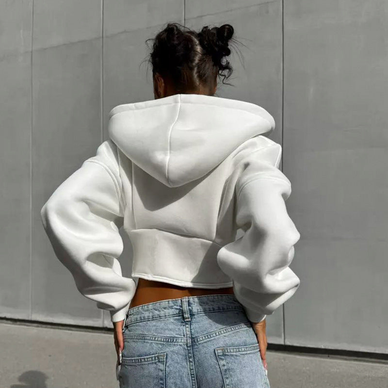 Miranda – Lange Kapuzenjacke mit Korsettstil