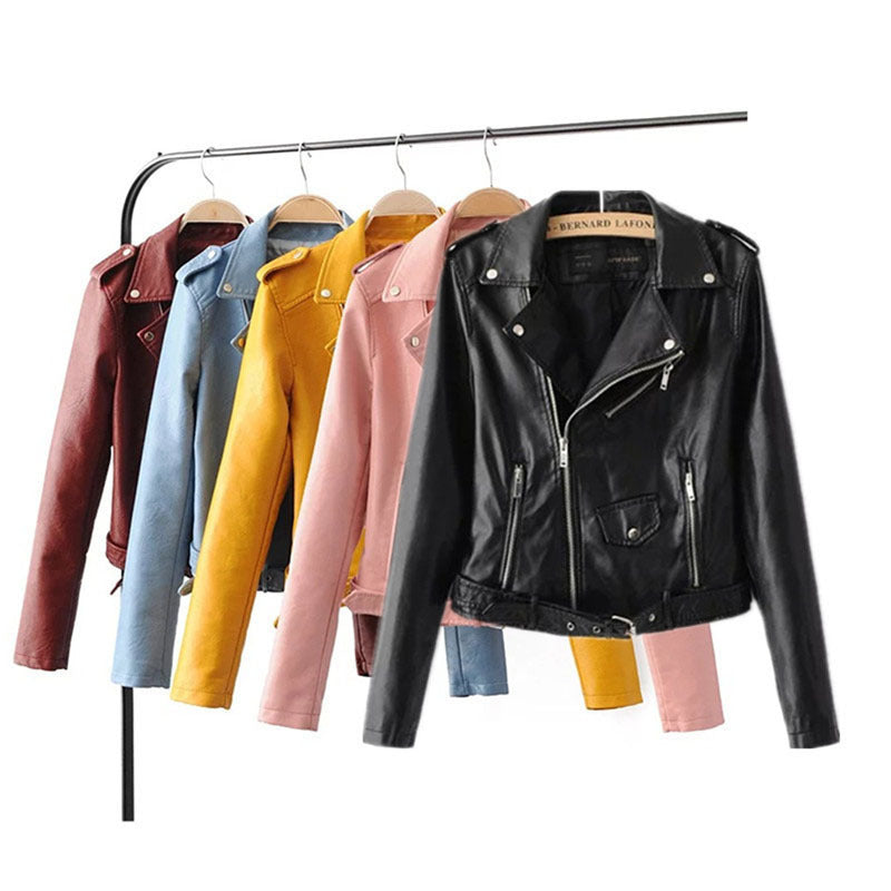 Gillian – Damen Lederjacke im koreanischen Stil für Herbst und Winter