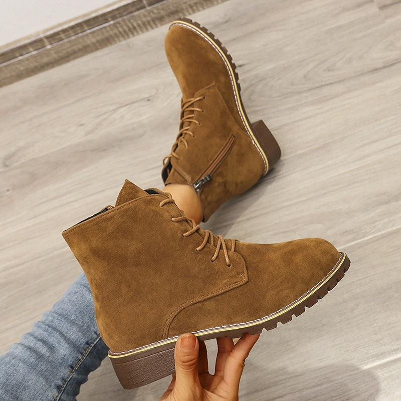 Heather – Damen Martin Stiefel mit runder Spitze