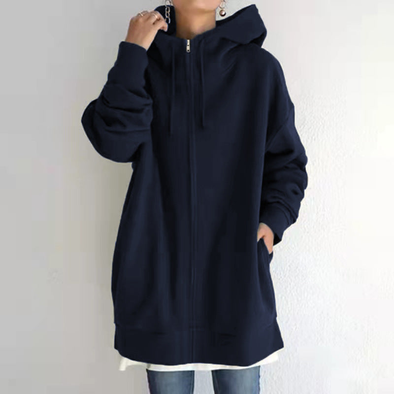 Sandra – Flauschige Damen Kapuzenpullover mit Vollreißverschluss