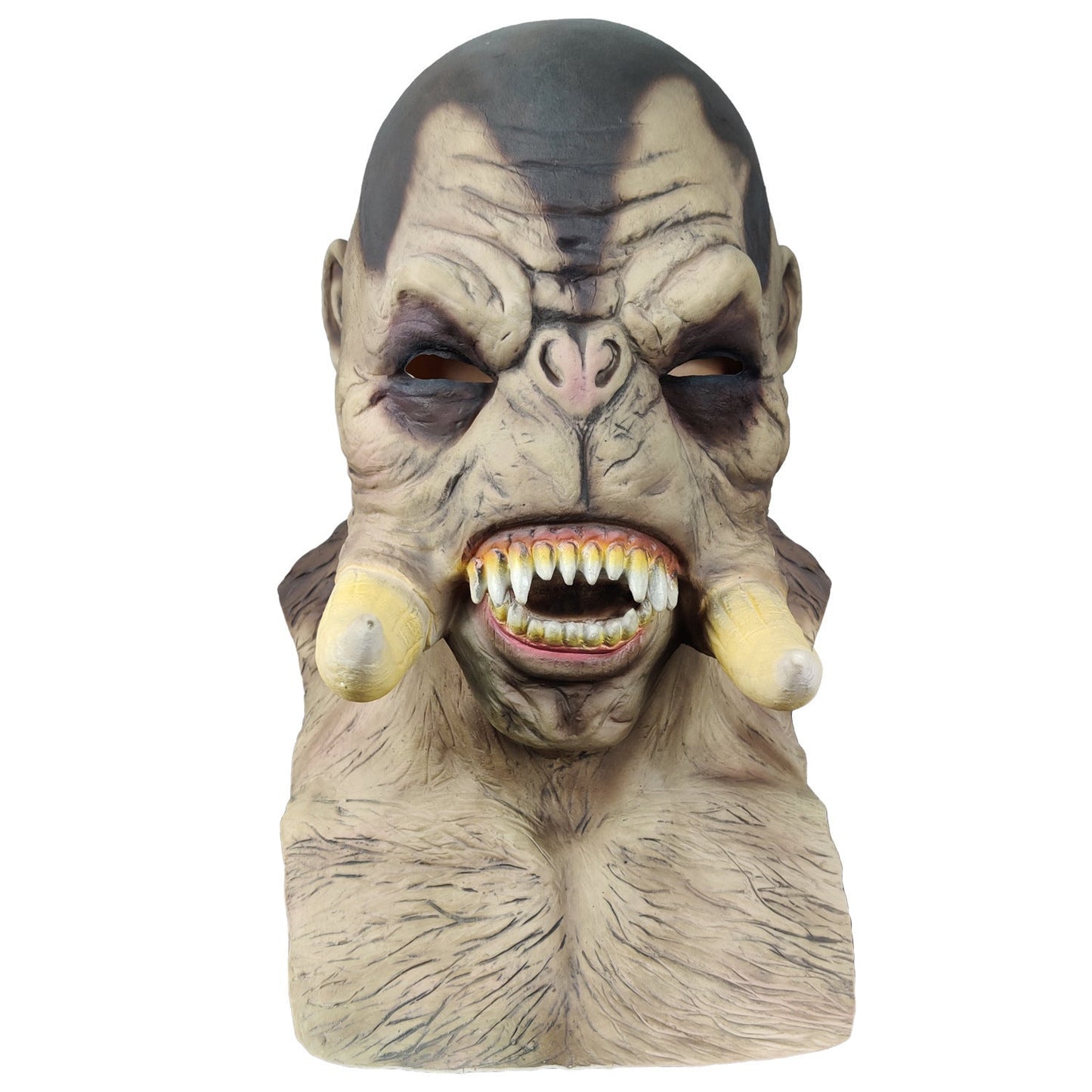 Halloween Latex Maske Orca Monster für Erwachsene – Gruselige Warcraft Verkleidung