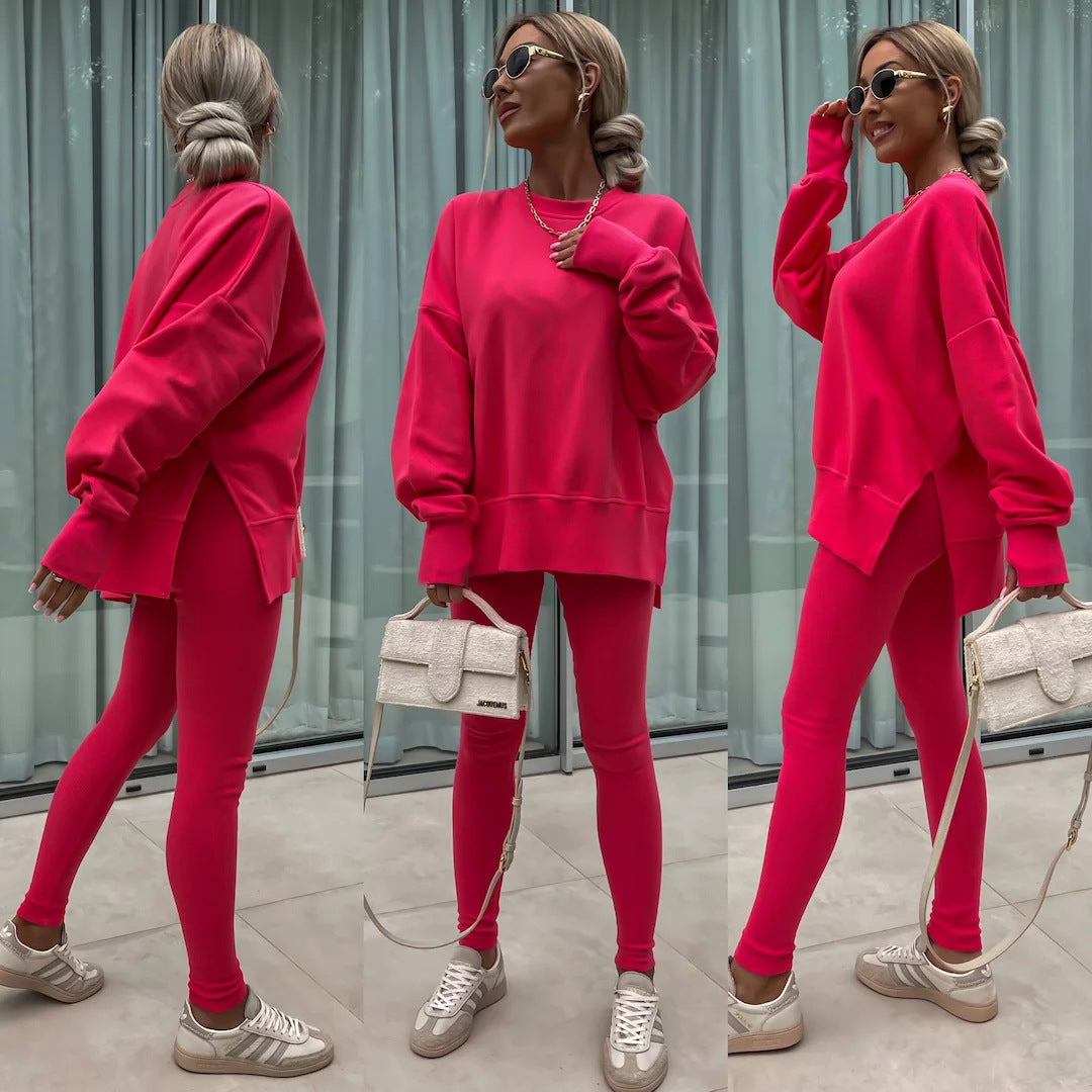 Judith – Lässiges Damen Sweater-Set mit Langarm und Schlitz