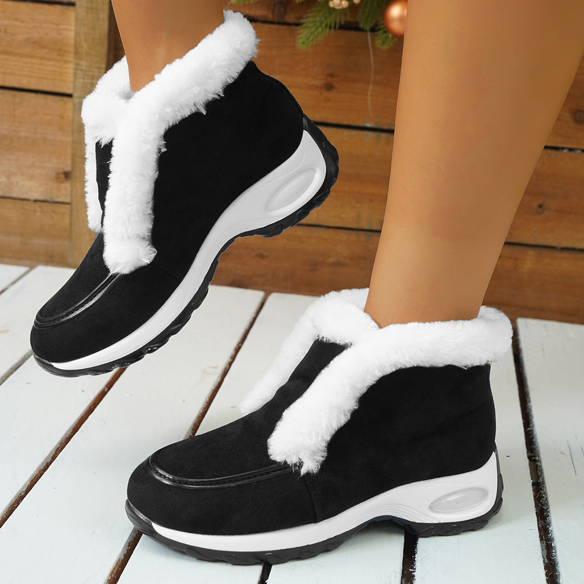 Caroline – Luftgepolsterte Schneestiefel mit Leopardenmuster
