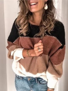 Catherine – Kontrastgestreifter Damen-Pullover