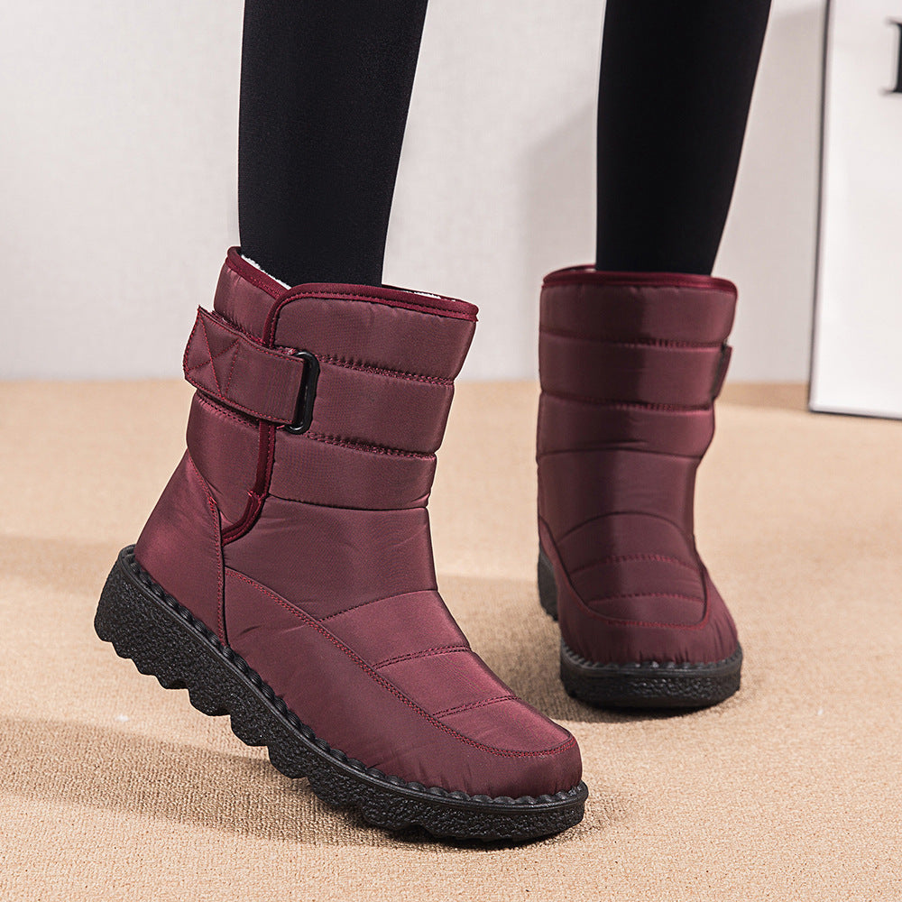 Donna – Wasserfeste Damenplattform-Winterstiefel mit Warmem Plüsch