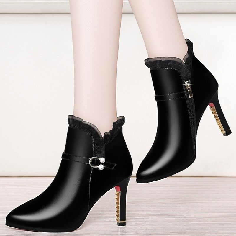 Sharon – Damen Stiletto Stiefel mit Seitlichem Reißverschluss