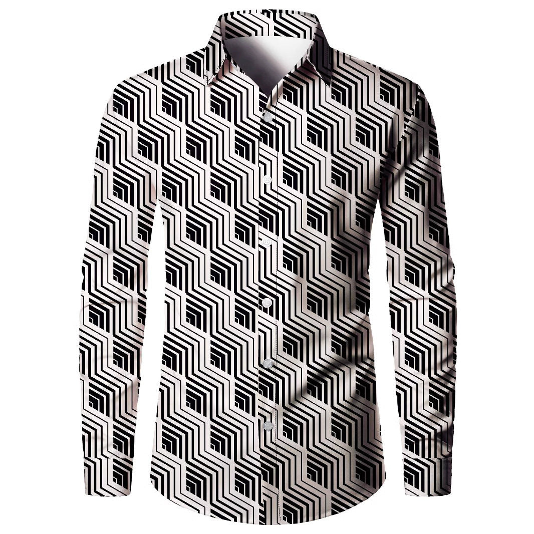 William – 3D-Digitaldruck Herrenhemd im amerikanischen Stil