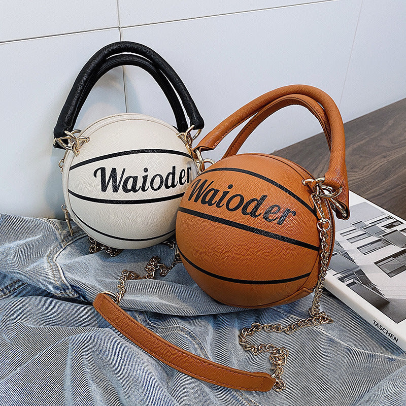 Louise – Basketballförmige Damenhandtasche mit Kette