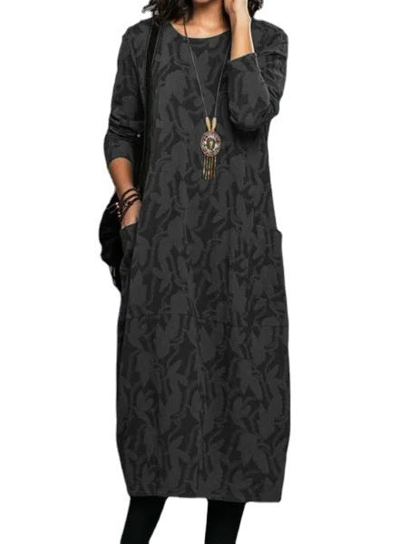 Melanie – Retro Strickkleid mit Kunstvollem Muster