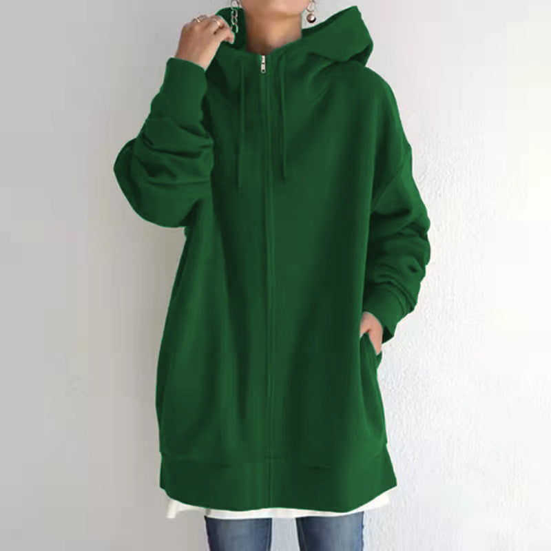 Sandra – Flauschige Damen Kapuzenpullover mit Vollreißverschluss