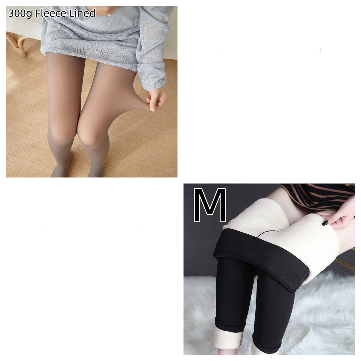 Natalie – Transparent Strumpfhose mit Fleece-Futter