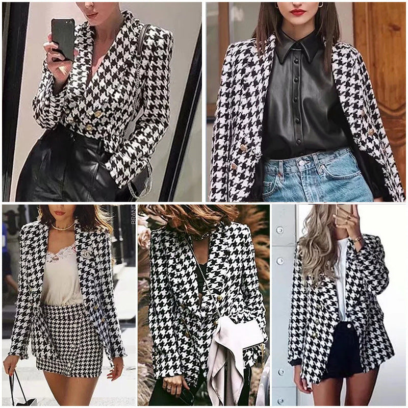 Audrey – Retro Damenjacke aus dickem Hahnentritt-Karo