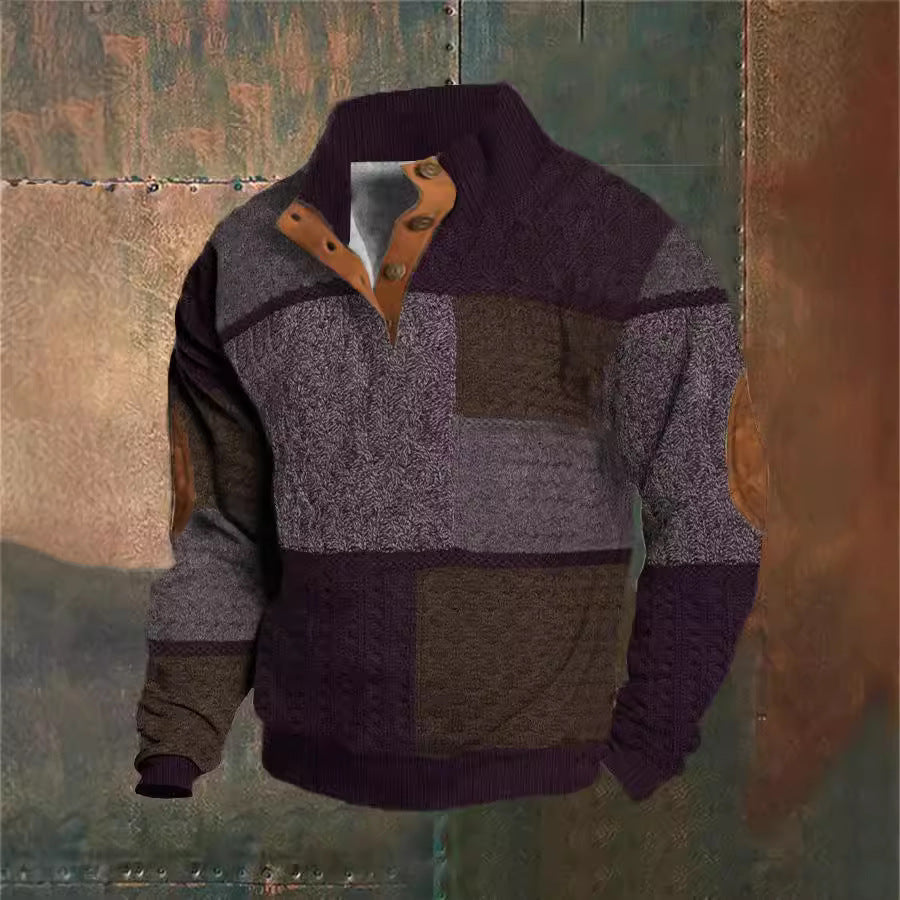 Laurence – Bedruckter Herbst- und Winterpullover mit Schnalle
