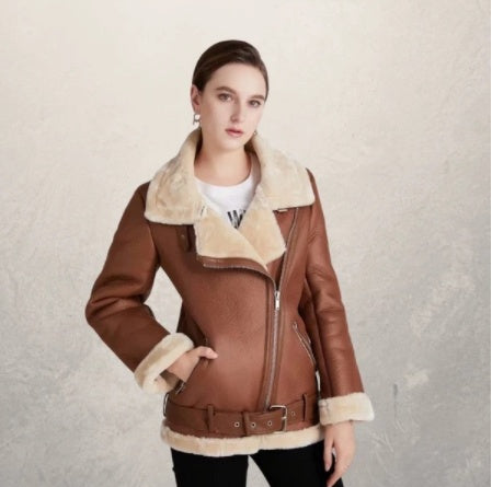 Lucy – Leder-Motorradjacke für Damen