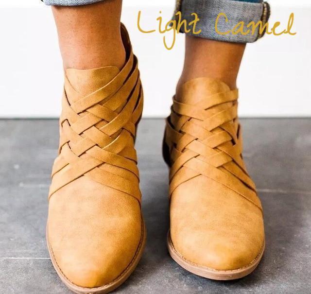 Lily – Offene Damenstiefeletten mit Dicken Absätzen