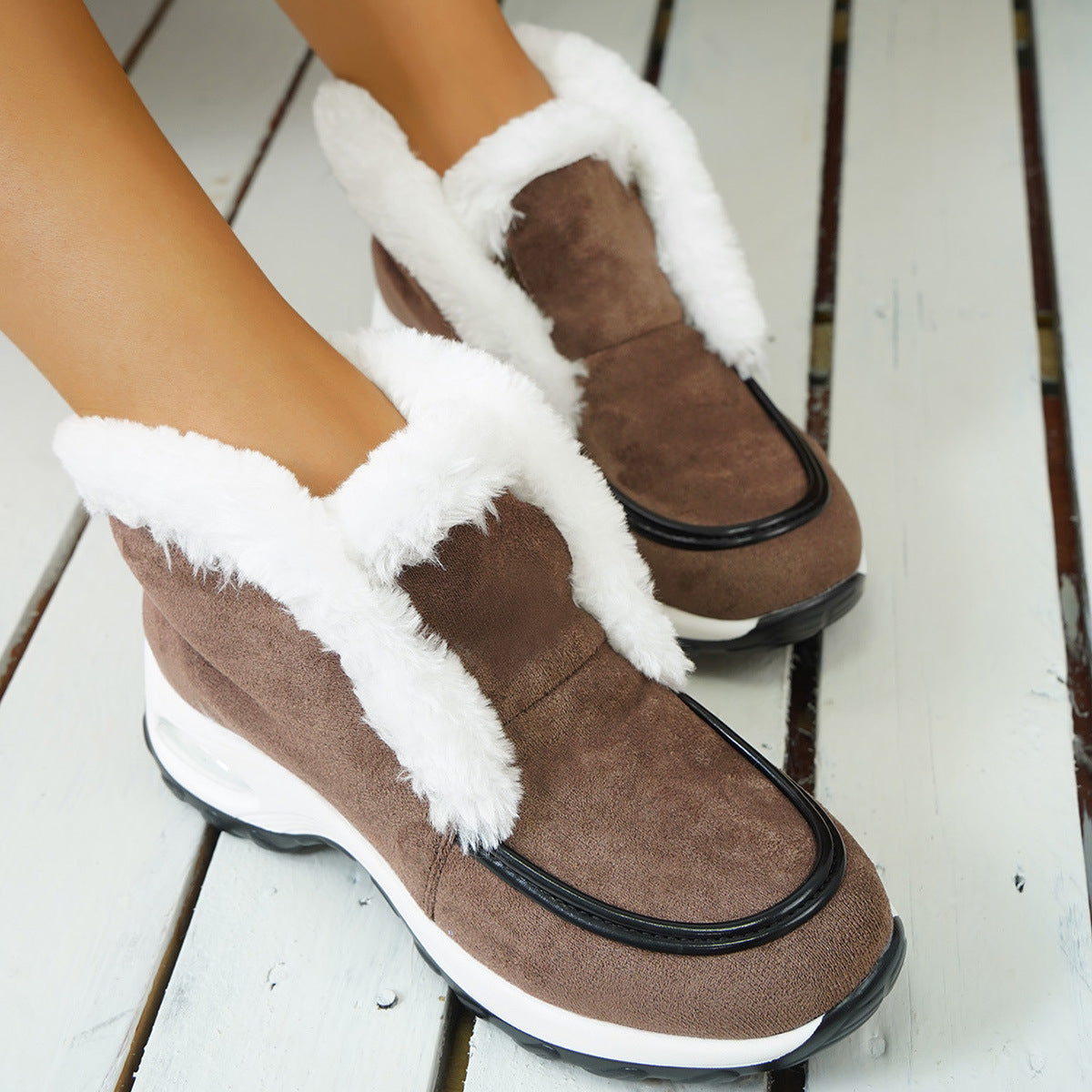 Caroline – Luftgepolsterte Schneestiefel mit Leopardenmuster