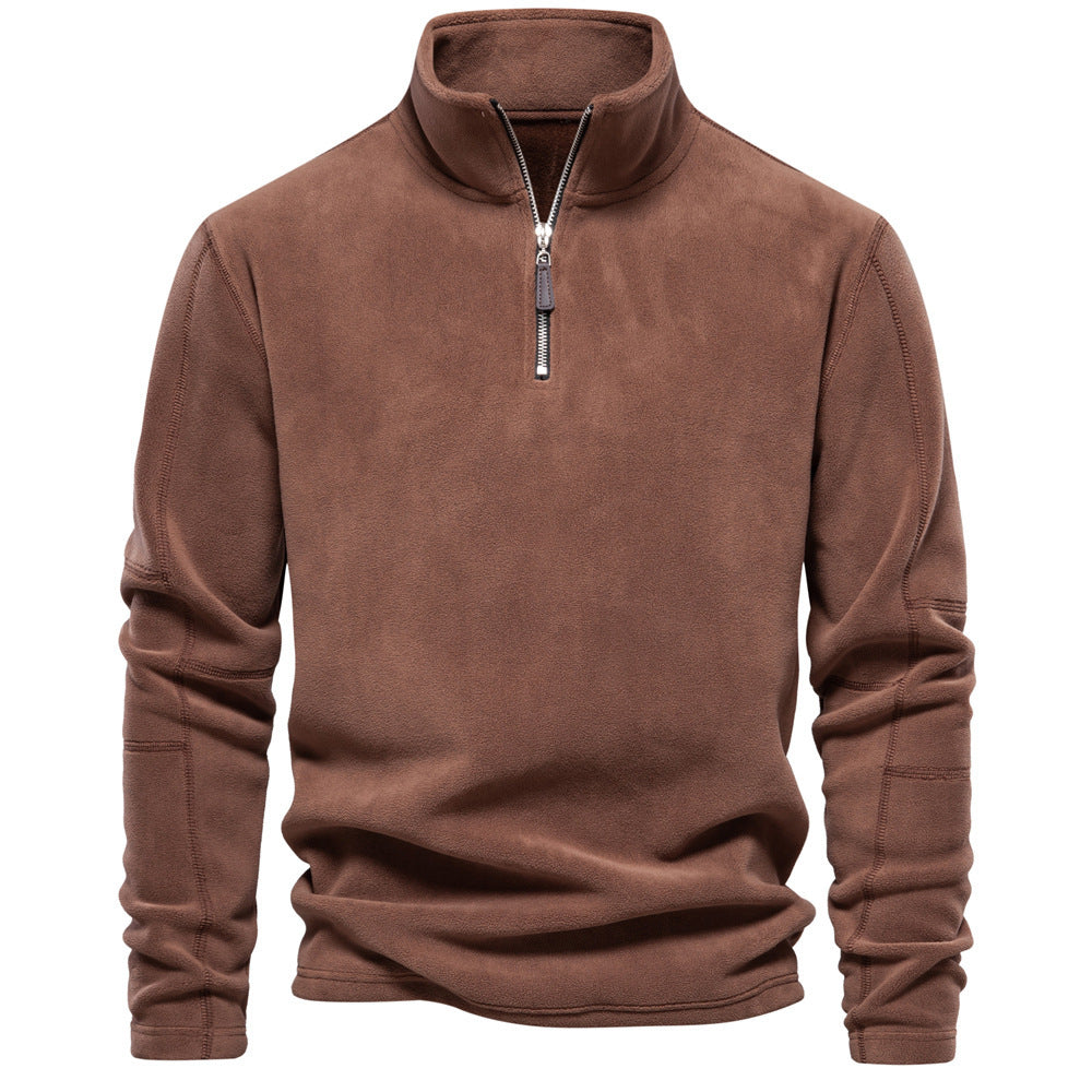 Ron – Stehkragen-Reißverschluss-Sweatshirt mit Fleece