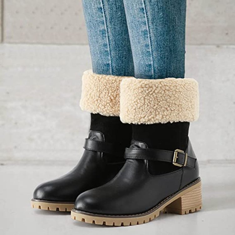 Joy – Damenstiefel mit Schnalle und Chunky-Absatz